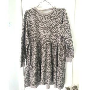 Fleece open back baby doll dress